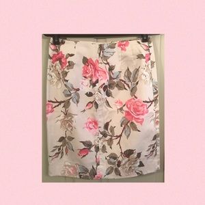 Brooks Brothers 346 stretch floral rose skirt